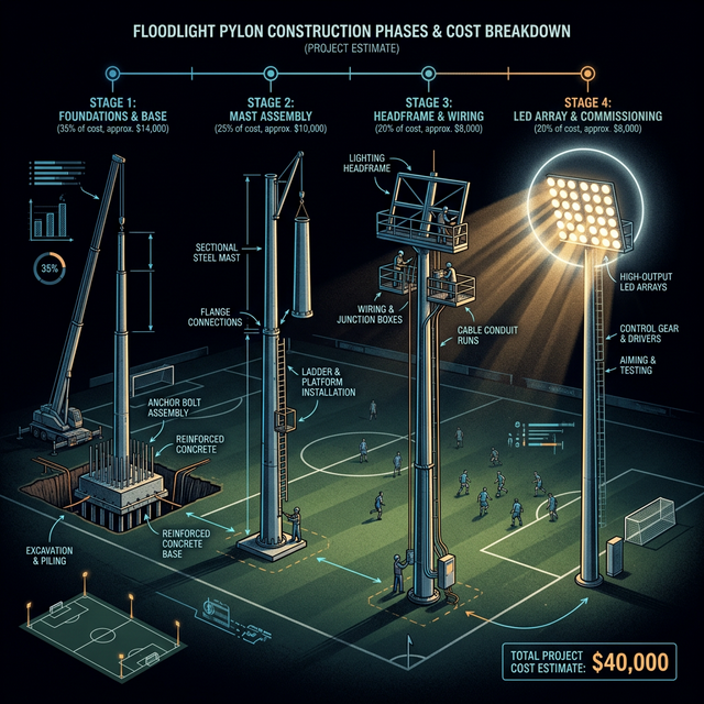 Floodlight Installation Costs for Semi-Professional Football